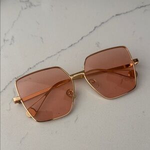 Gold Sunglasses with Brown Lenses